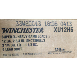 Winchester Super-X Heavy Game Load 12ga 2 3/4" 1 1/8oz 6 shot lead #XU12H6